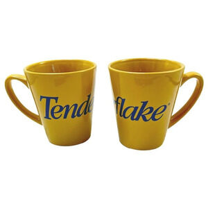 TenderFlake Mugs Lot 2 Gold Yellow Pastry Baking Lard Canada Coffee